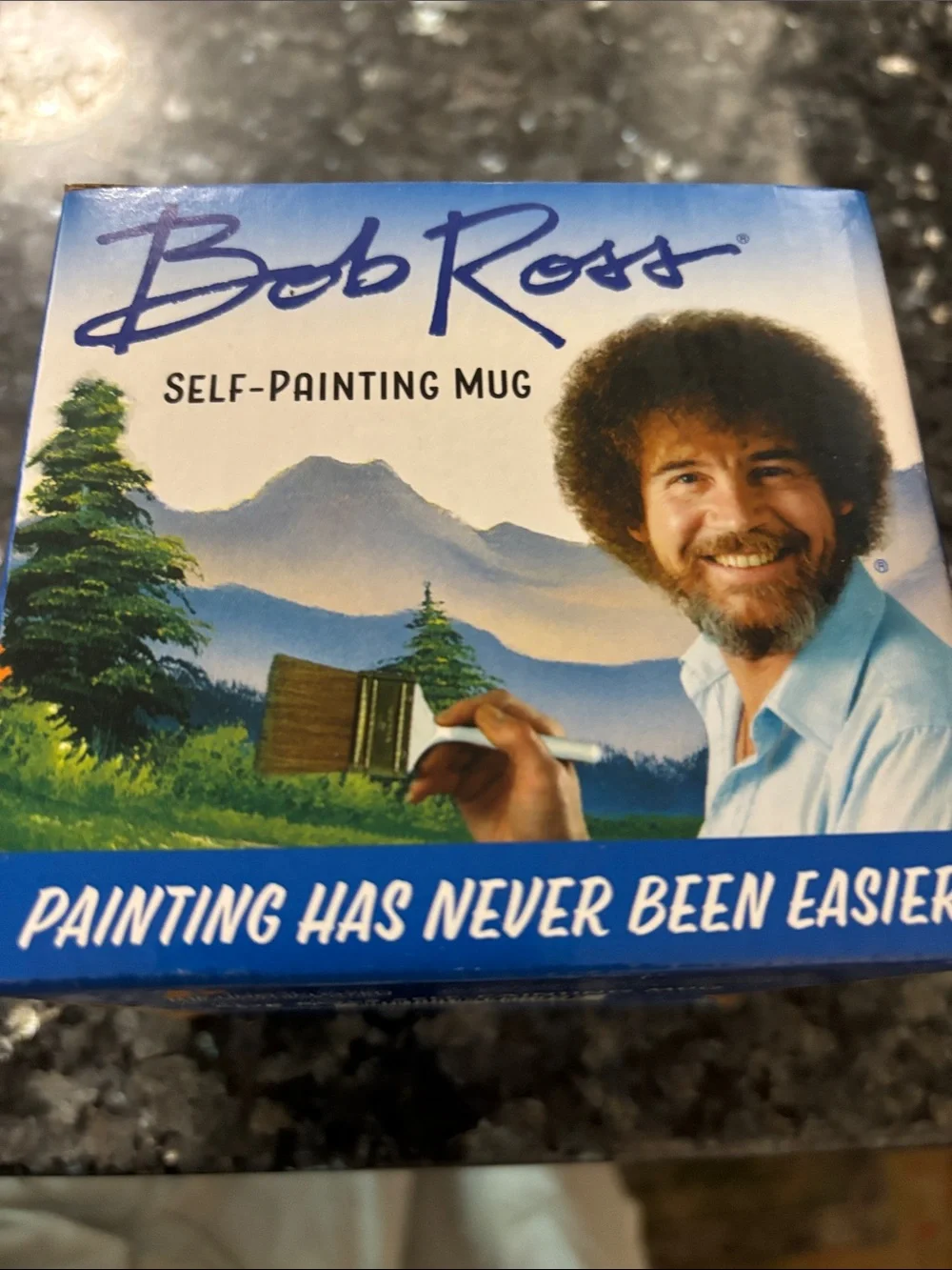 Bob Ross Self-Painting Mug — Blue and Yellow